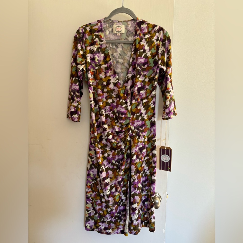 Avoca Wrap Style Dress in Fall Colors Size 2 (Medium)